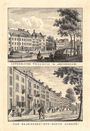 AMSTERDAM Luthers weeshuis en gebouw van barmhartigheid - KF Bendorp - 1793