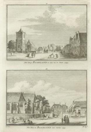 BAARLAND Twee gezichten op een blad - H Spilman - ca. 1750