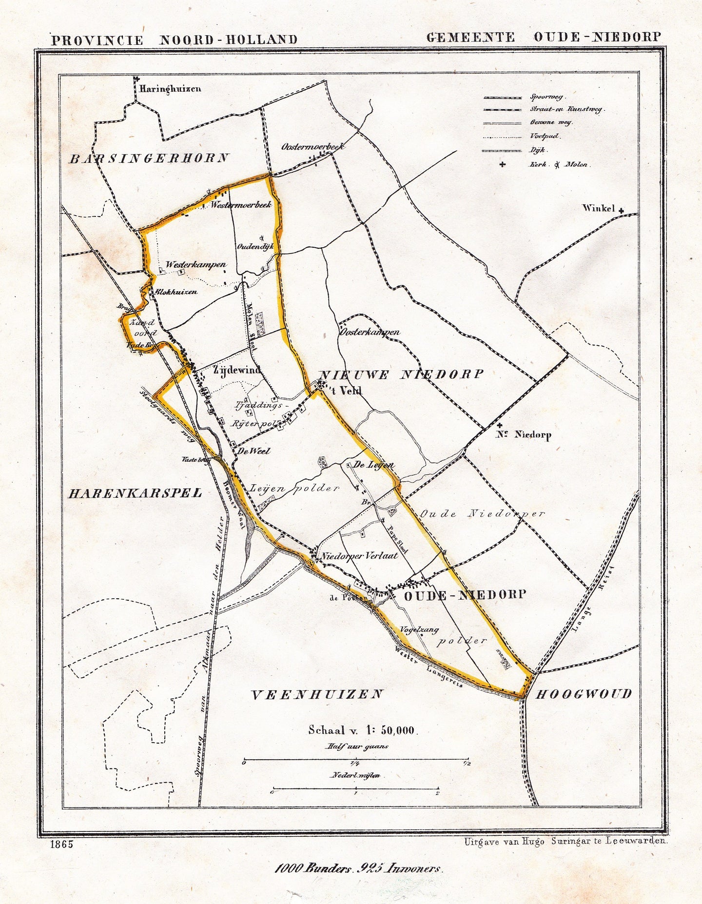 OUDE-NIEDORP - Kuijper/Suringar - 1865