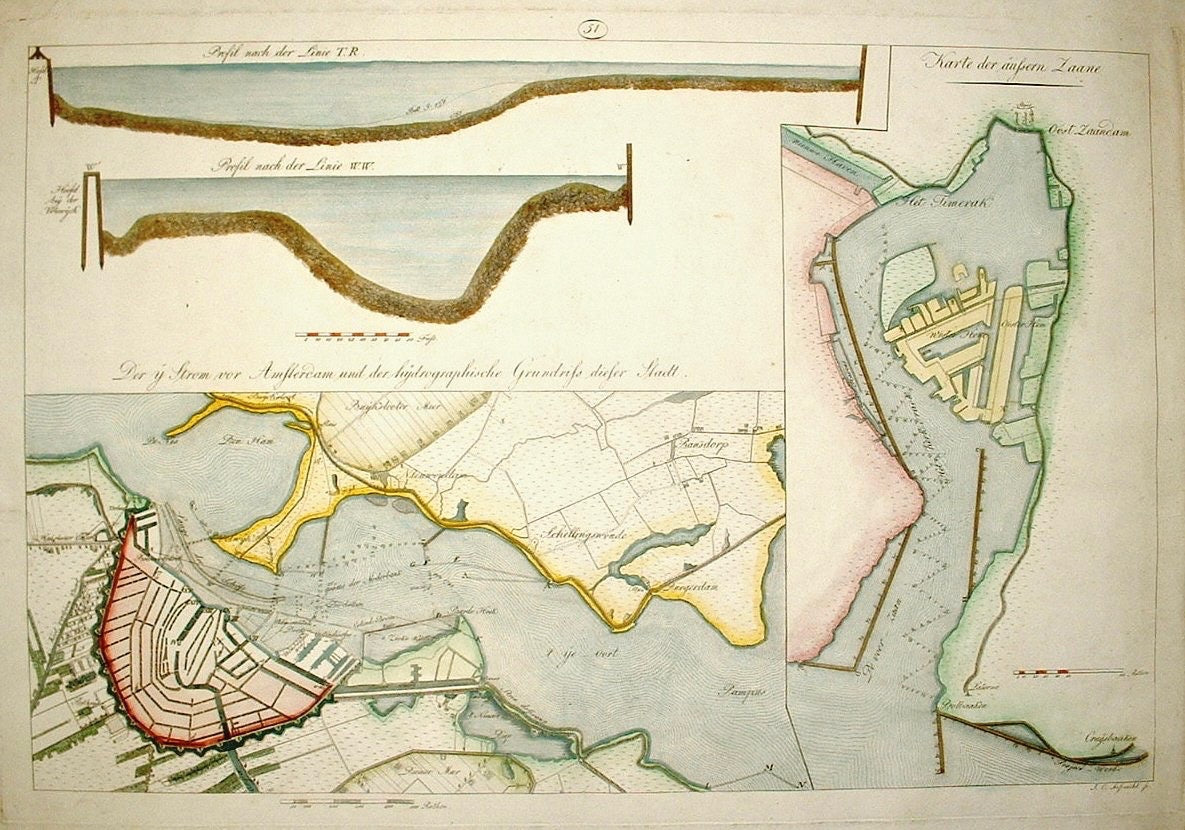 AMSTERDAM Stadsplattegrond - CF von Wiebeking - 1799