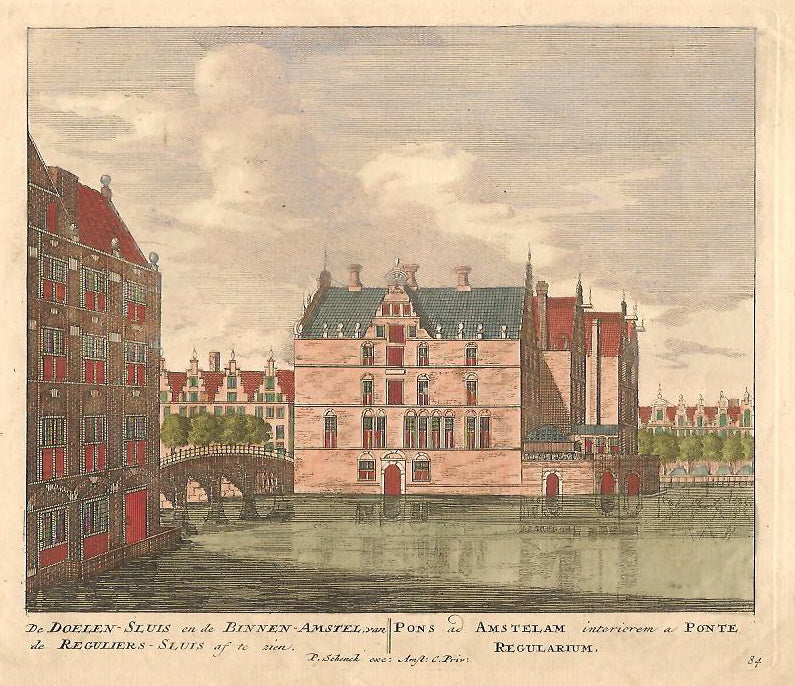AMSTERDAM Logement Het Rondeel Amstel Doelensluis - P Schenk - ca. 1708