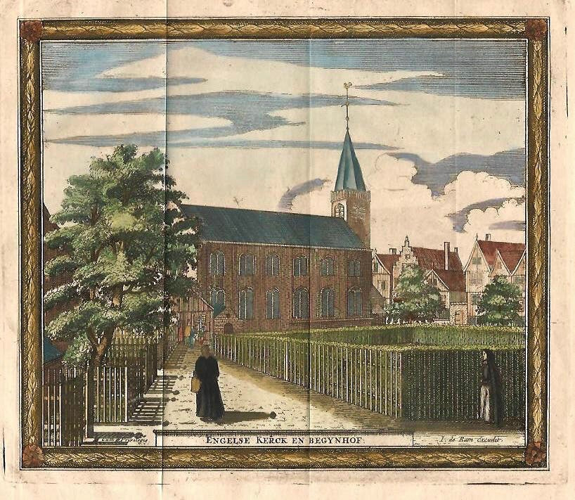 AMSTERDAM Engelse Kerk met Begijnhof - J de Ram - ca. 1679