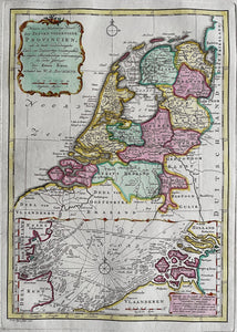 7 provinciën Map of the Seven United Provinces - E Bowen WA Bachiene - 1776