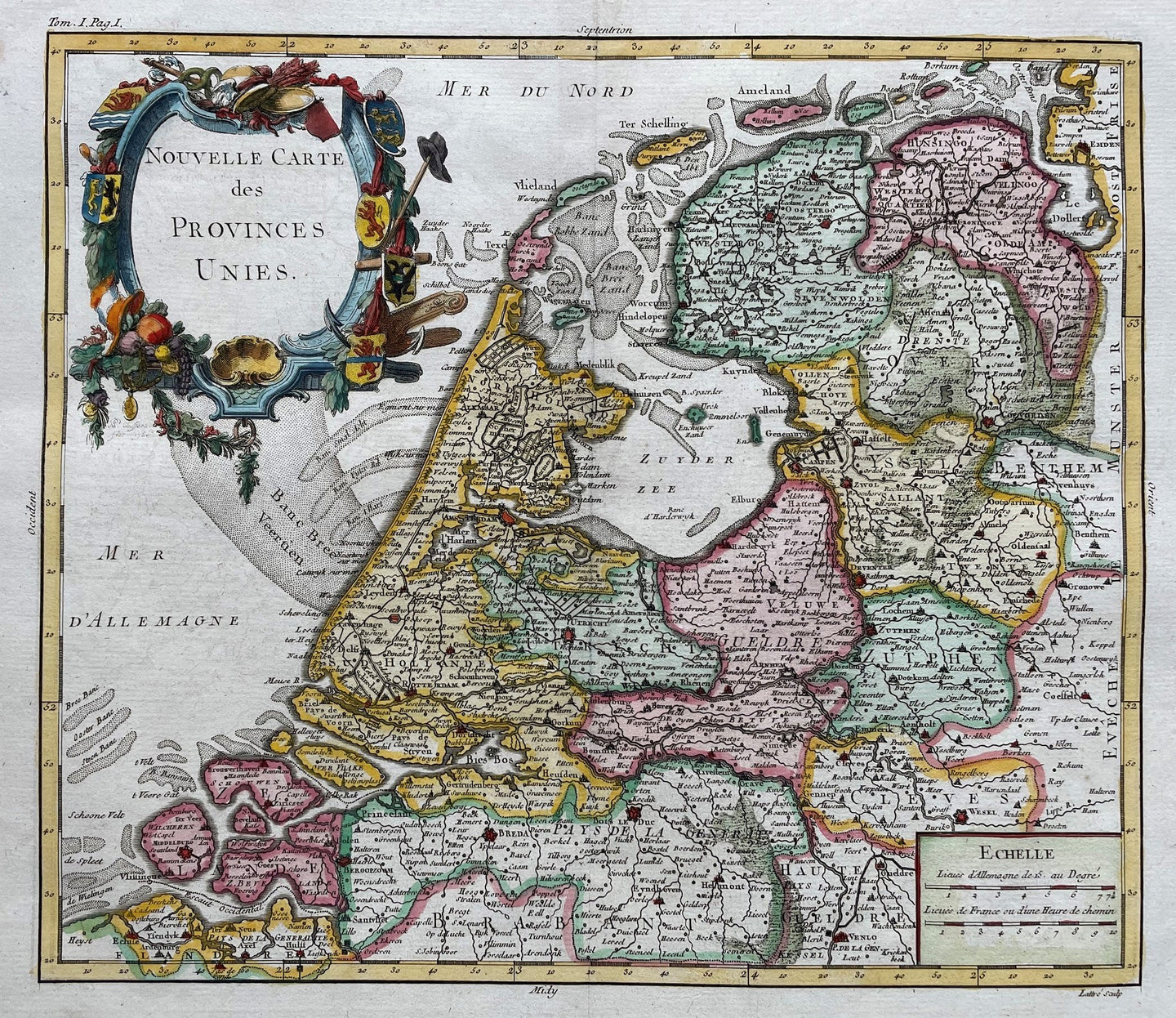 7 provinciën Map of the Seven United Provinces - PP Choffard / E Philippe de Prétot - 1787