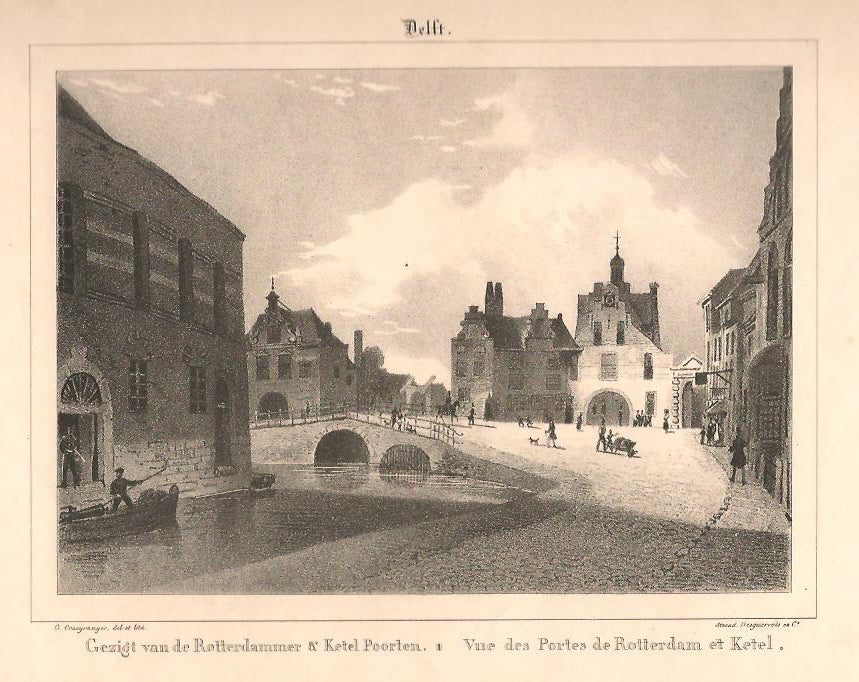 DELFT Rotterdamse en Schiedamse Poort - G Craeyvanger / Desguerrois & Co - 1836
