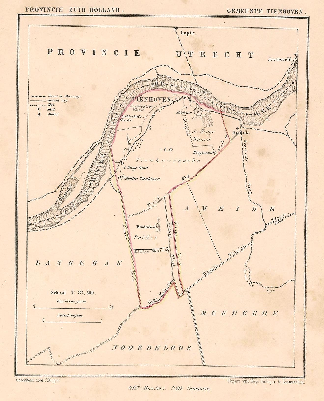 TIENHOVEN - Kuijper / Suringar - ca. 1867