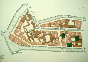 Amsterdam plattegrond van Buurt B Oudezijds Voor- en Achterburgwal/Rokin/Kloveniersburgwal - JC Loman - 1876
