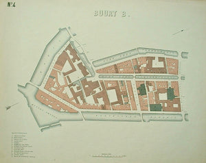 Amsterdam plattegrond van Buurt B Oudezijds Voor- en Achterburgwal/Rokin/Kloveniersburgwal - JC Loman - 1876