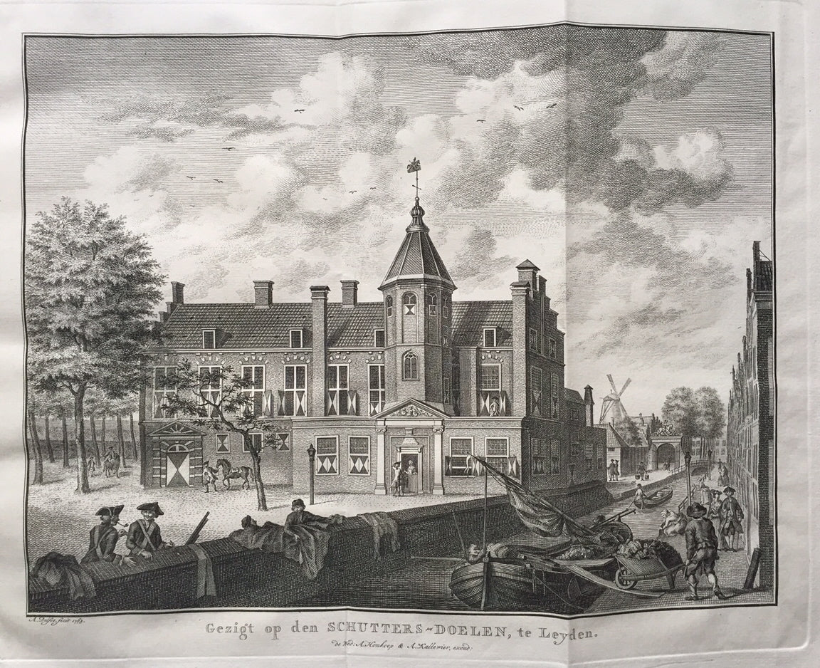 Leiden Doelenkazerne Doelenpoort - A Delfos / F van Mieris - 1763