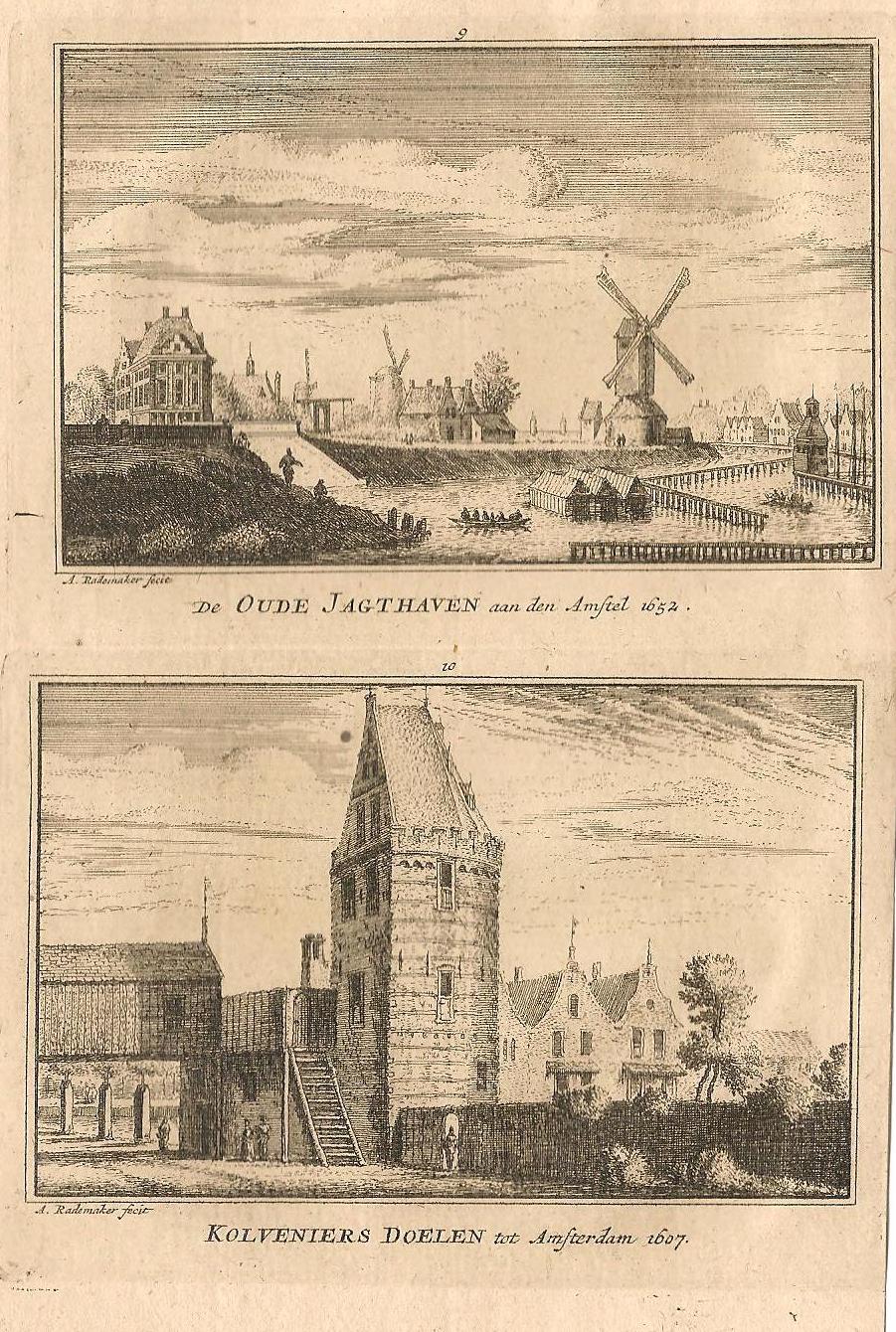 Amsterdam Oude Jachthaven en Kloveniersdoelen - A Rademaker / JA Crajenschot, - 1792