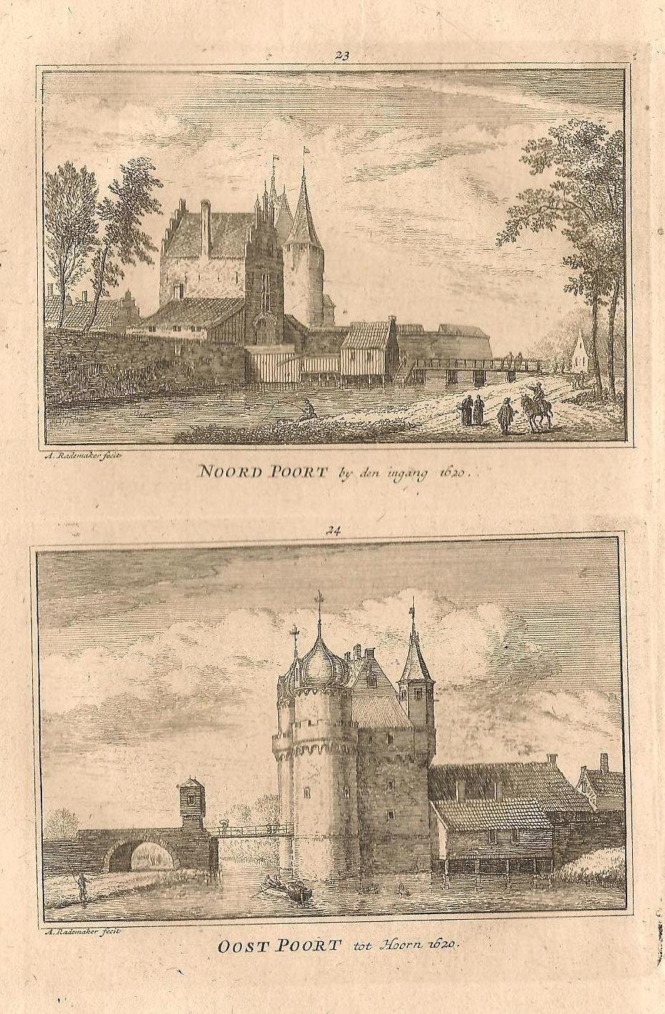 Hoorn Noordpoort Oostpoort - A Rademaker / JA Crajenschot, - 1792