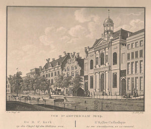 Amsterdam Singel, te zien tussen Heiligeweg en Spui - C de Kruyff / F Buffa - 1825