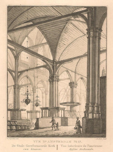 Amsterdam Oude Kerk Interieur - C de Kruyff / F Buffa - 1825