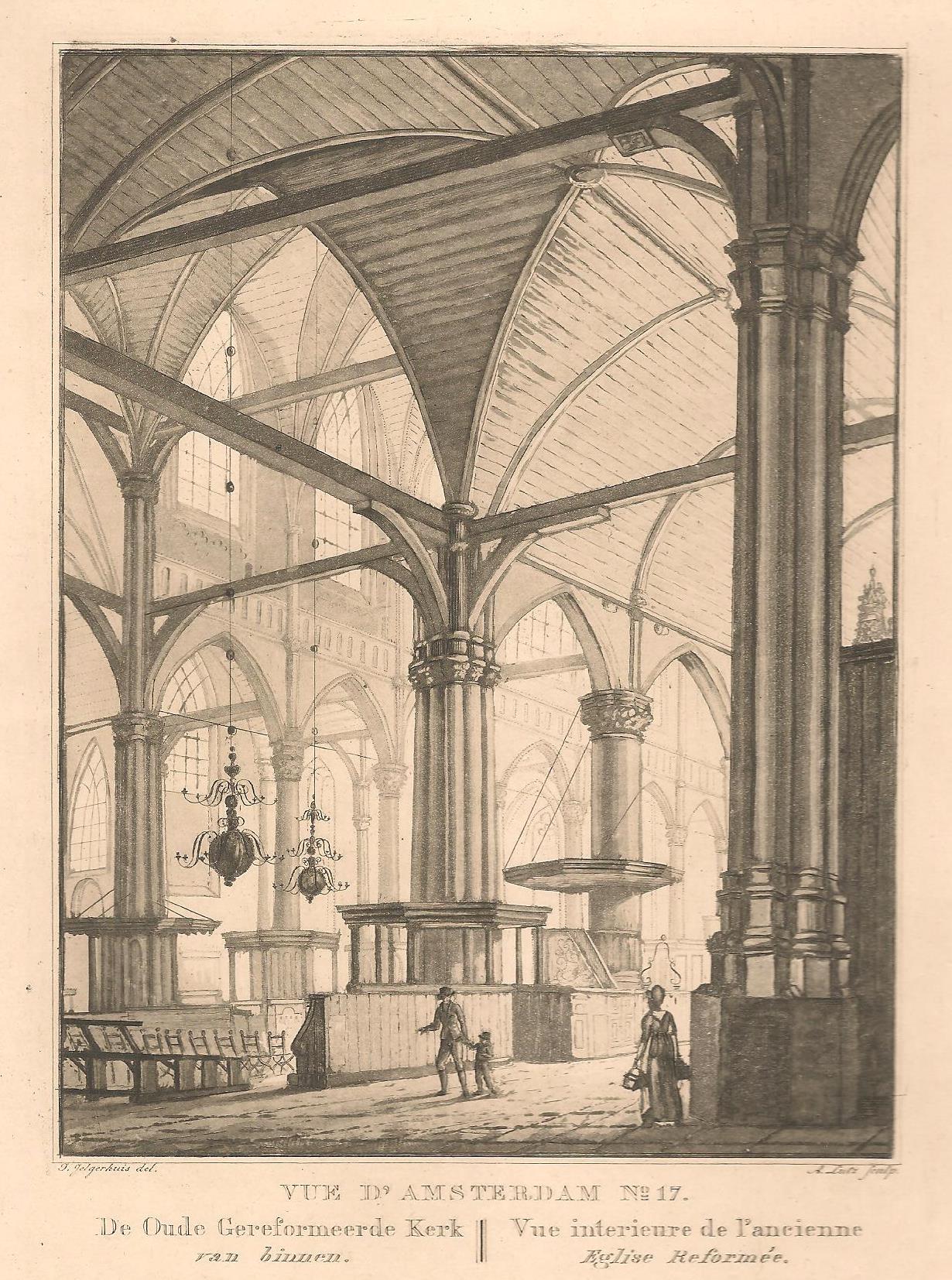Amsterdam Oude Kerk Interieur - C de Kruyff / F Buffa - 1825