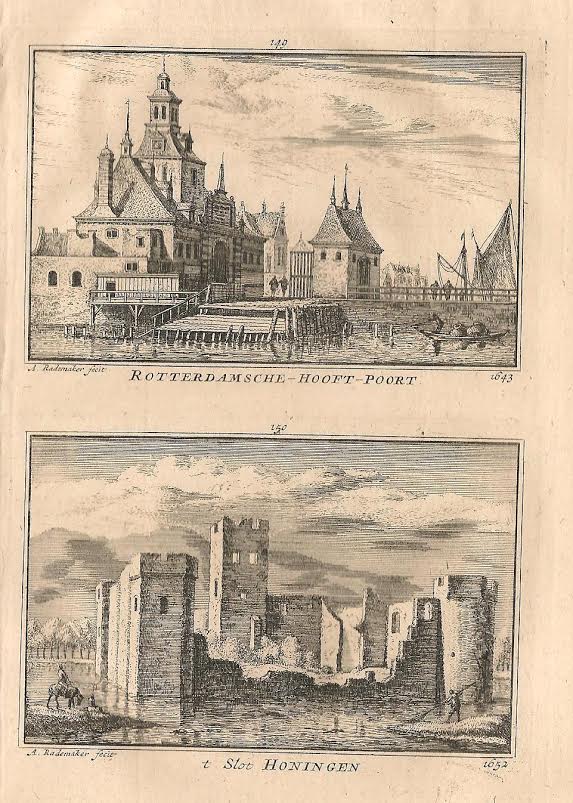 Rotterdam, Ooster Oude Hoofdpoort en Slot Honingen - A Rademaker / JA Crajenschot - 1792