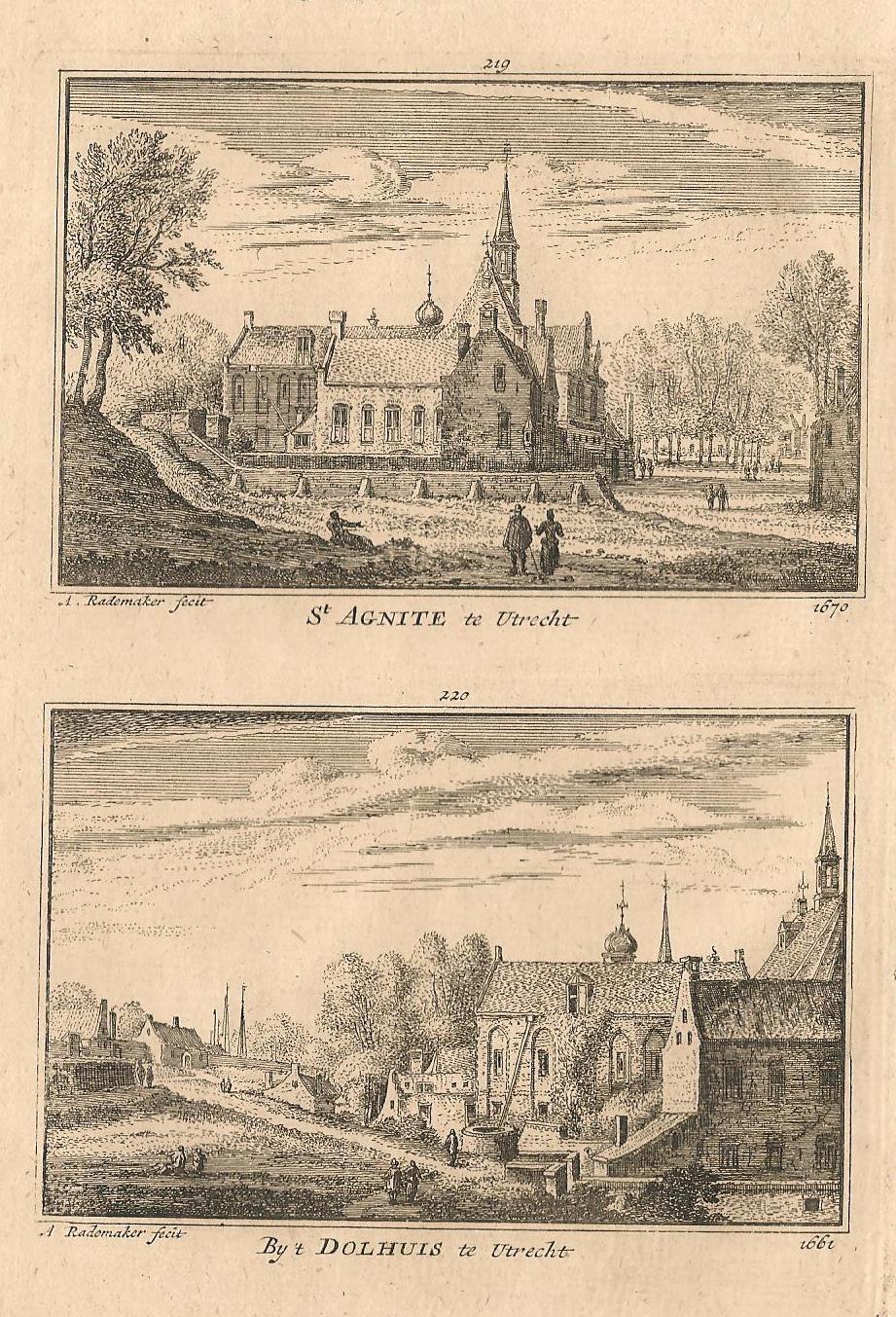 Utrecht St Agnietenklooster en Dolhuis - A Rademaker / JA Crajenschot - 1792