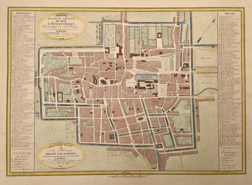 Den Haag Stadsplattegrond - H Reding / FJ Weygand - 1838