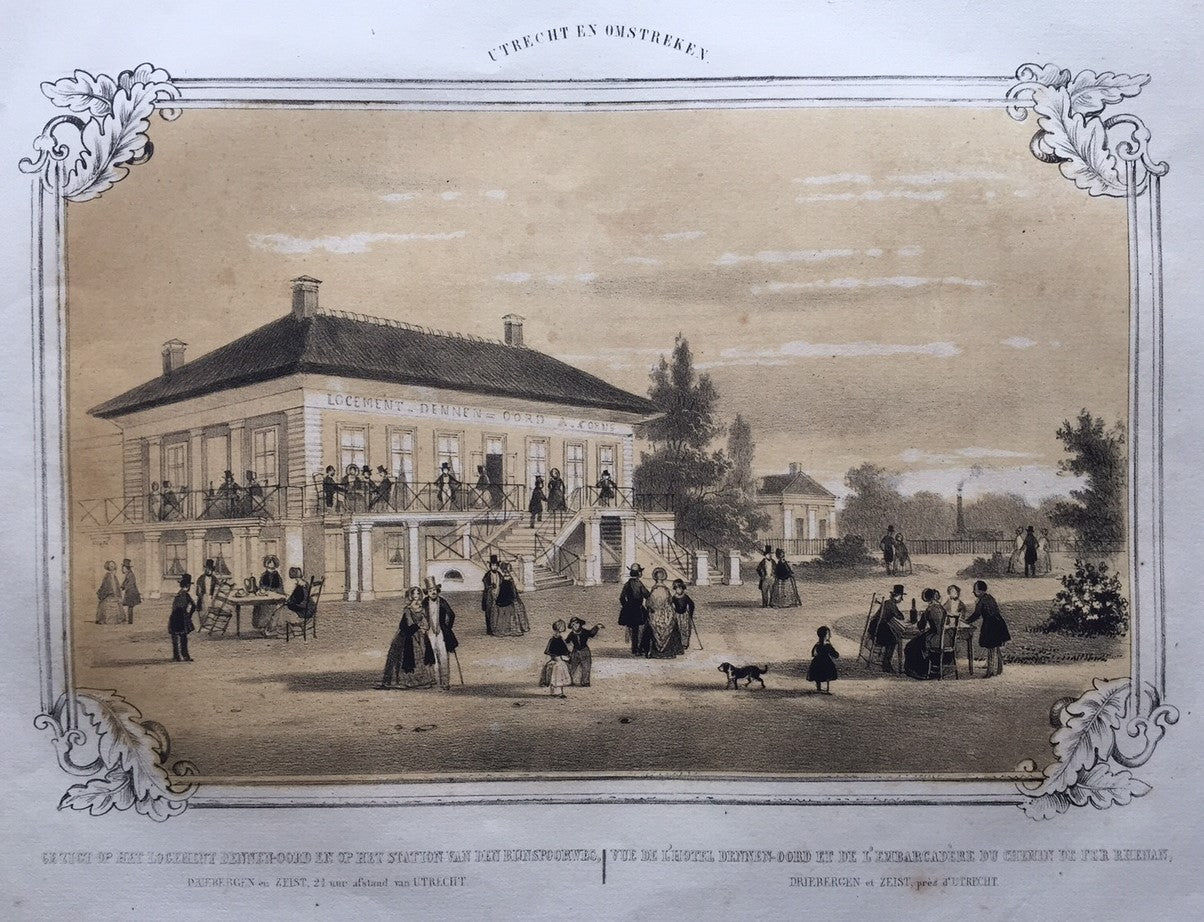 DRIEBERGEN-RIJSENBURG Station Rijnspoorweg en Dennenoord - Wed Huygens - ca. 1860