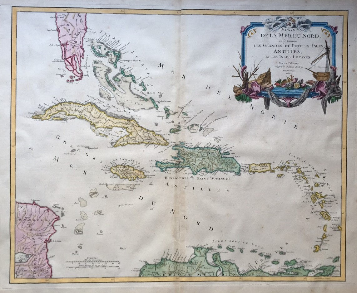 ANTILLEN Grote en kleine Antillen - D Robert de Vaugondy - 1757