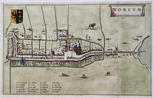 Workum Stadsplattegrond in vogelvluchtperspectief - J Blaeu - 1649