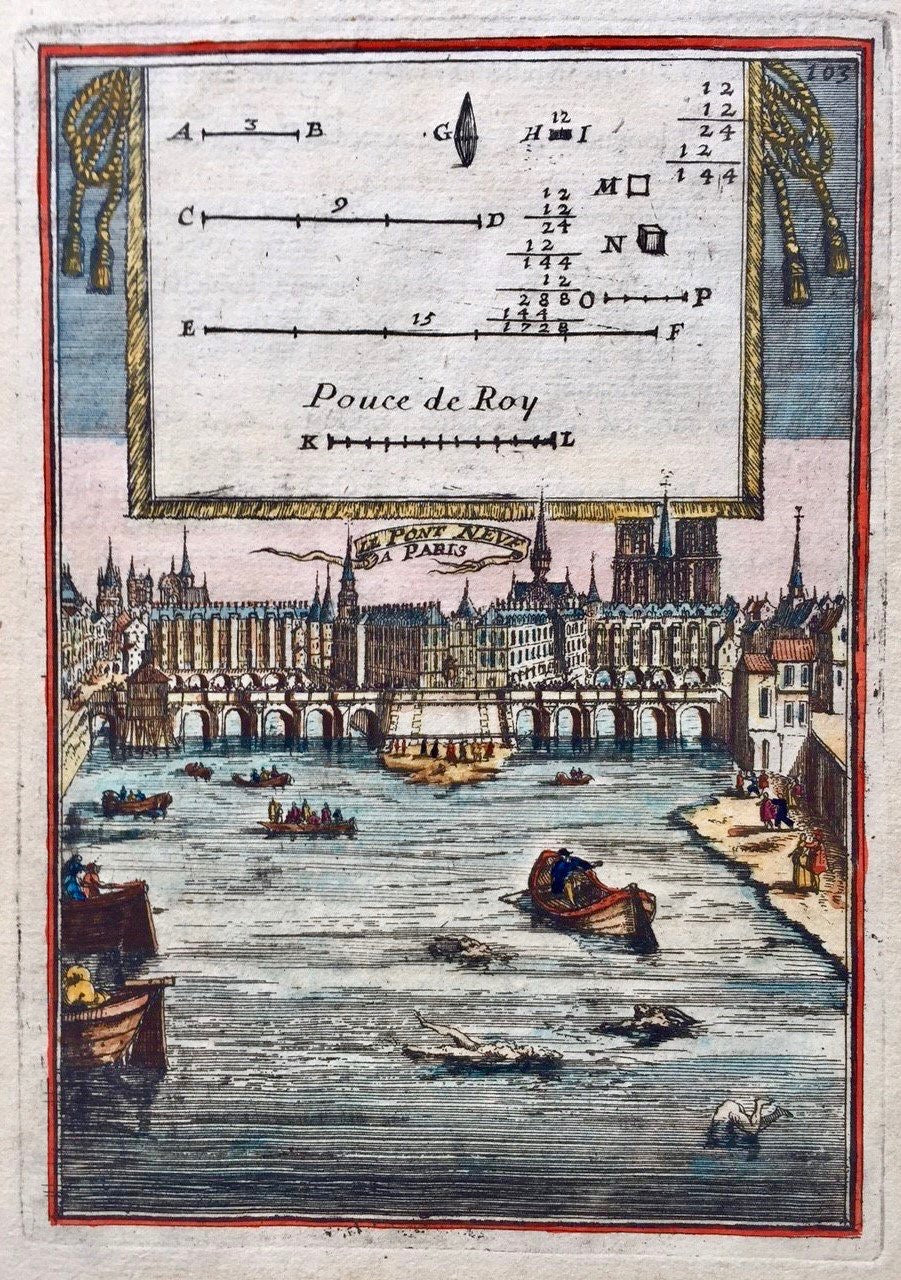 Frankrijk Parijs Pont Neuf - AM Mallet / JD Zunner - ca. 1684