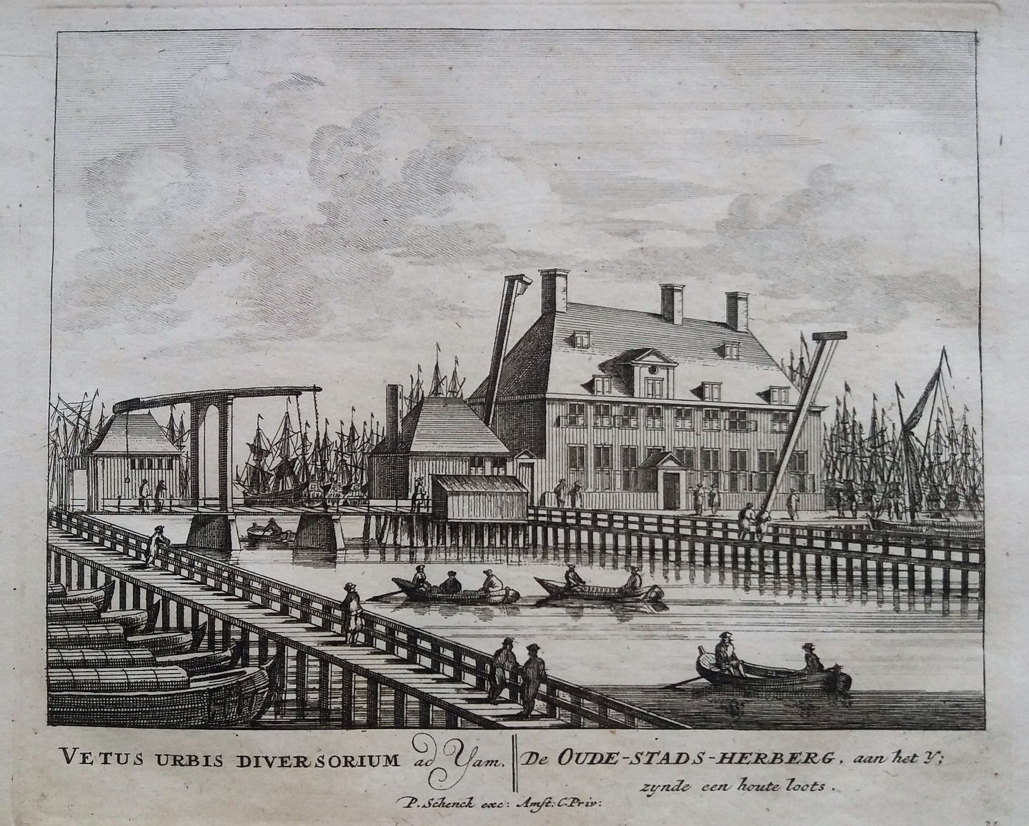 Amsterdam IJ Oude Stadsherberg - P Schenk - ca. 1708