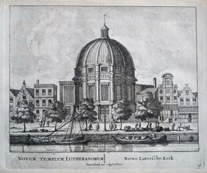 Amsterdam Singel Nieuwe Lutherse Kerk - P Schenk - ca. 1708