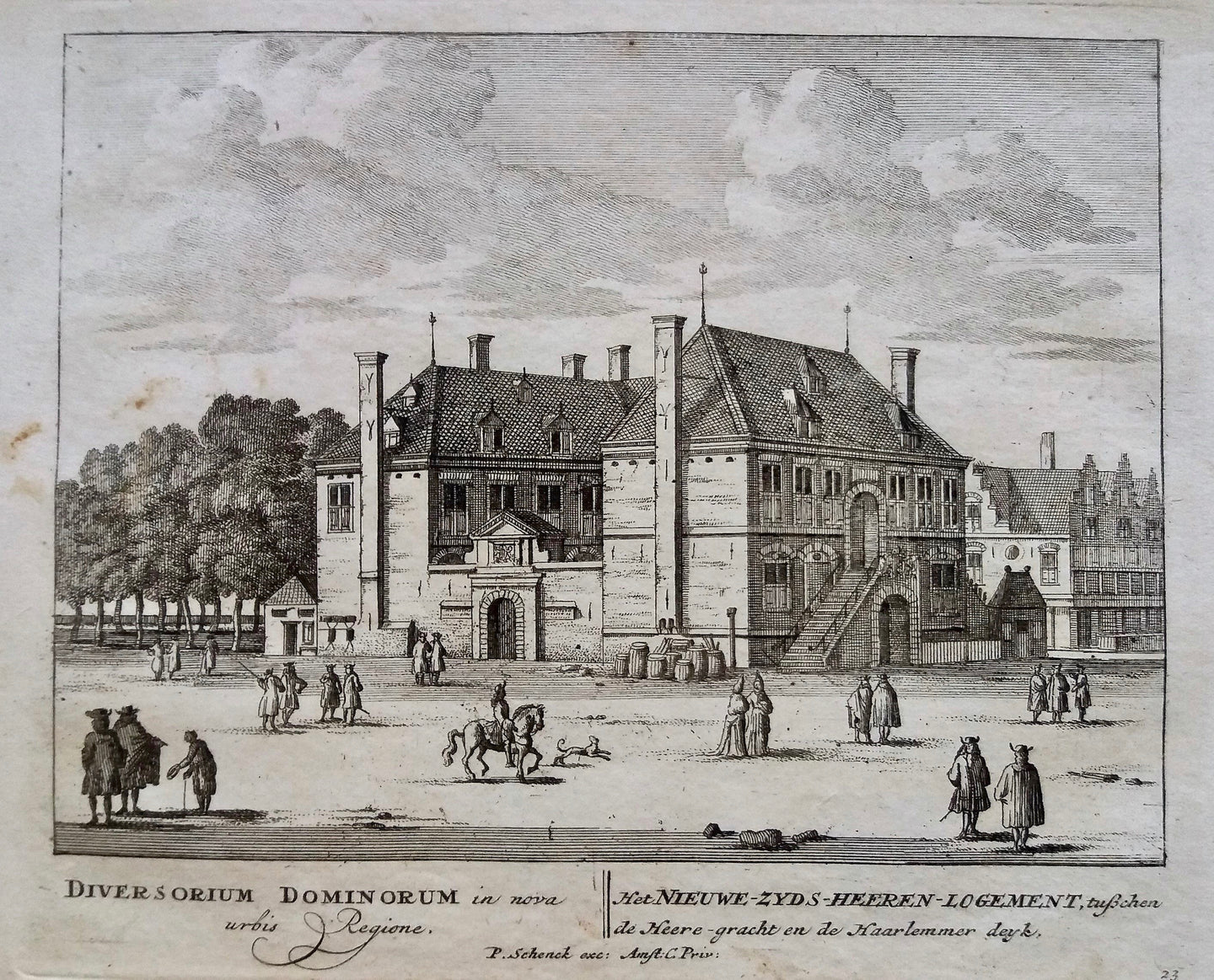 Amsterdam Nieuwezijds Herenlogement Haarlemmerstraat - P Schenk - 1708