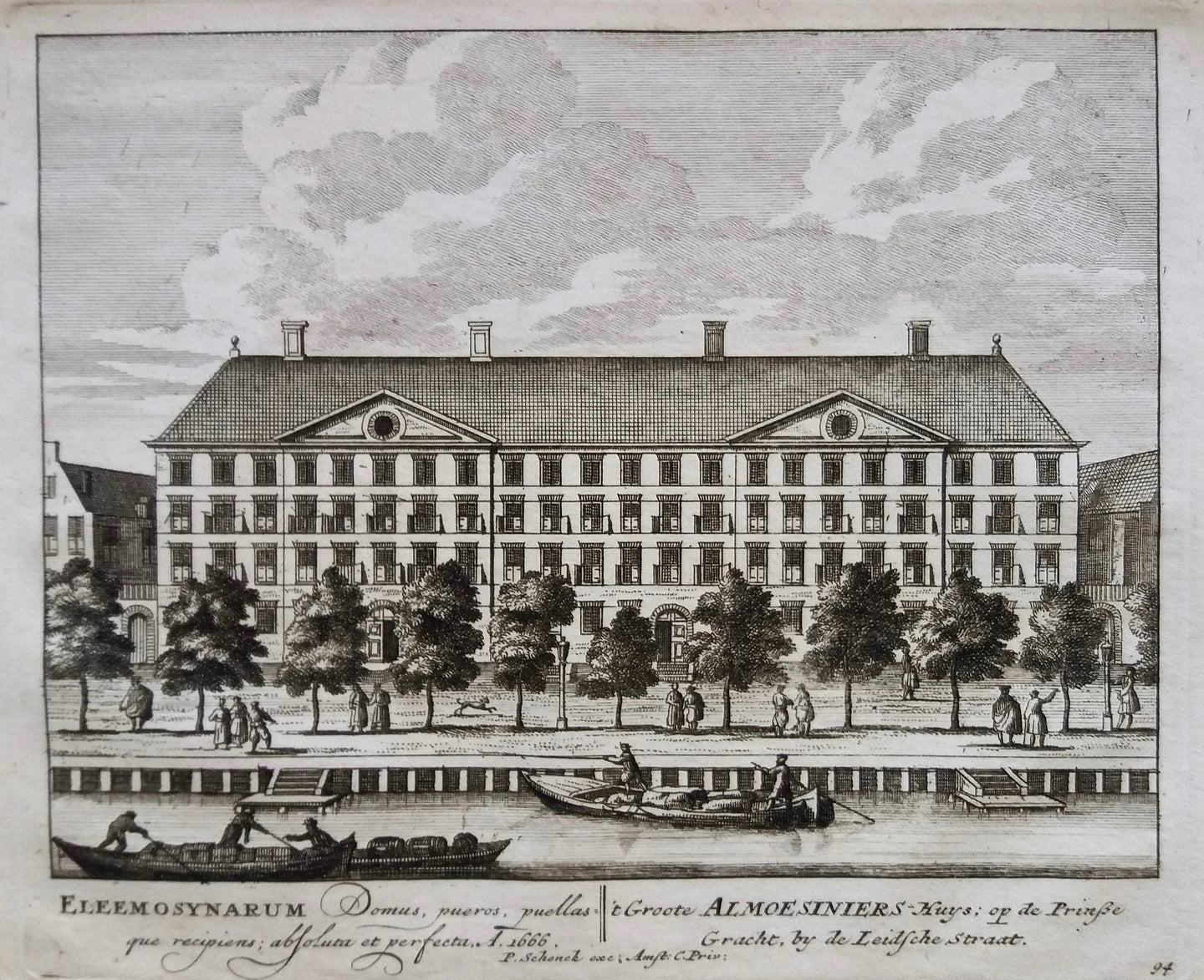Amsterdam Prinsengracht Voormalig aalmoezeniersweeshuis Gerechtshof - P Schenk - ca. 1708