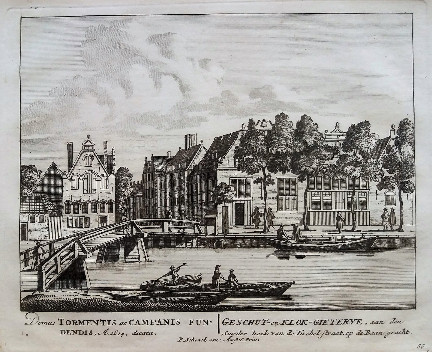 Amsterdam Lijnbaansgracht Geschut- en Klokgieterij - P Schenk - ca. 1708