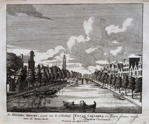 Amsterdam Keizersgracht Gezien naar de Westerkerk - P Schenk - ca. 1708
