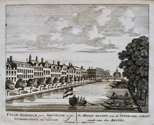 Amsterdam Herengracht Vanaf Utrechtse straat richting Amstel Het Oosterkerk - P Schenk - ca. 1708