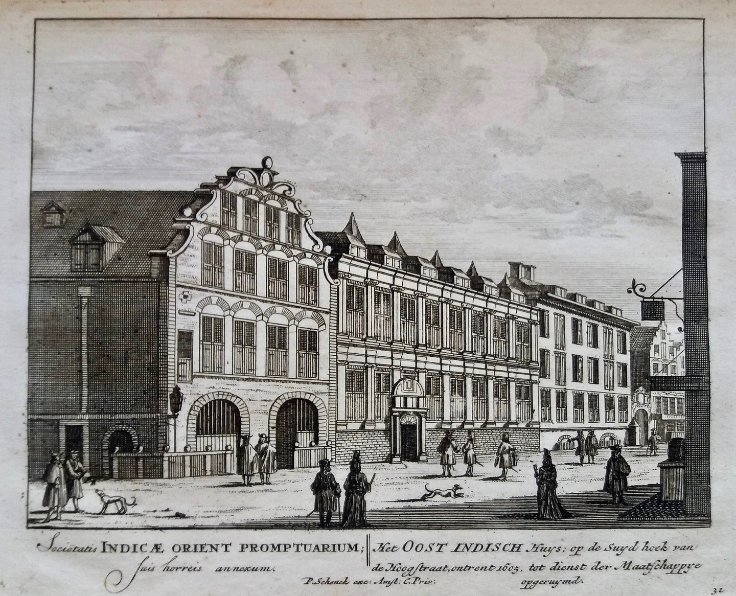Amsterdam VOC Oost-Indisch Huis Oude Hoogstraat - P Schenk - ca. 1708
