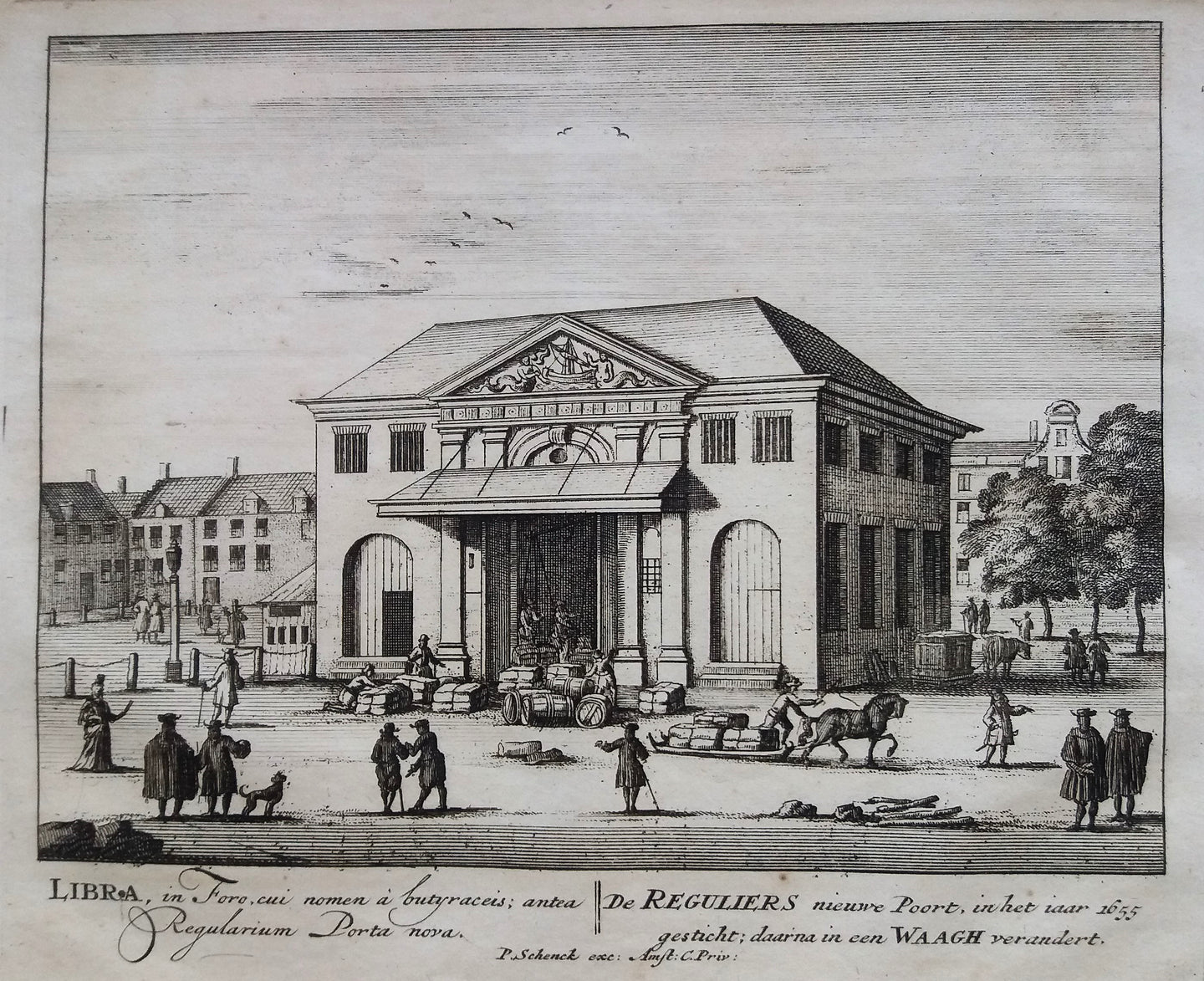 Amsterdam Rembrandtplein Regulierswaag - P Schenk - ca. 1708