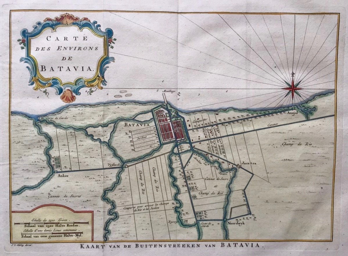 INDONESIË: Batavia (Jakarta) en omgeving - J van der Schley / E van Harrevelt - 1772