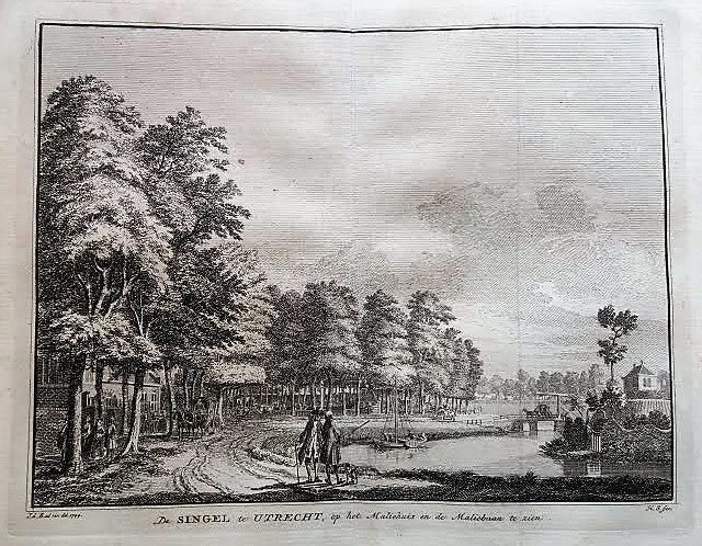 Utrecht Singel Maliebaan - H Spilman - ca. 1750