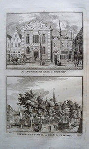 Utrecht Lutherse Kerk Hieronymuskerk - H Spilman - ca. 1750