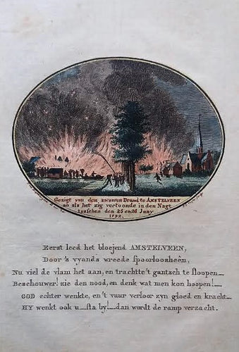 AMSTELVEEN Gezicht van de brand te Amstelveen - Van Ollefen & Bakker - 1793