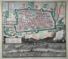 Load image in Gallery view, Utrecht Stadsplattegrond en aanzicht - M Seutter - ca. 1740