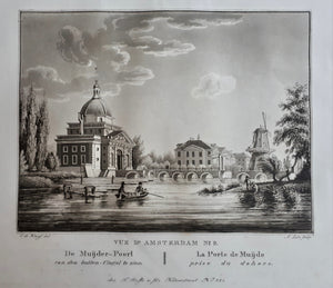 VUE D' AMSTERDAM , De Muijder-Poort van den buiten-Cingel te zien/ La Porte de Muijde - C de Kruyff / F Buffa - 1825