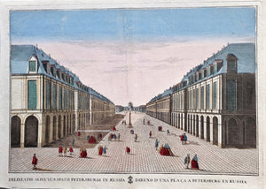Rusland Sint-Petersburg: Het Paleisplein - Remondini - ca. 1780