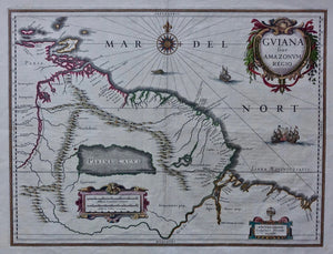 Zuid-Amerika Guyana's - WJ Blaeu - ca. 1645