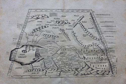 Azië Centraal-Azië Ptolemy map Central Asia - C Ptolemaeüs / L Fries - 1541