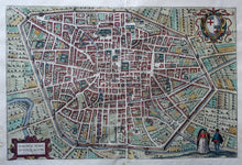 Load image in Gallery view, Italië Bologna Stadsplattegrond in vogelvluchtperspectief - G Braun &amp; F Hogenberg - 1588