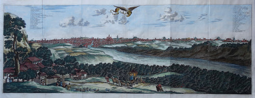 JAPAN Kyoto Profielaanzicht op Kyoto (Miako) - Arnoldus Montanus - 1680