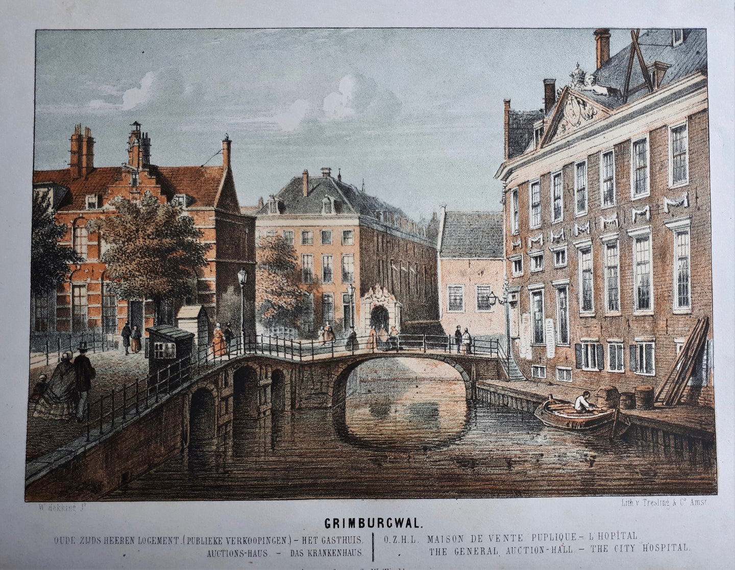 AMSTERDAM GrimburgwalOudezijds Herenlogement en Gasthuis - W Hekking jr/ GW Tielkemeijer - 1861