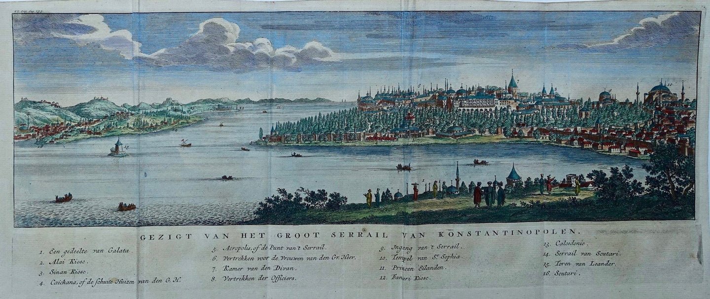 TURKIJE ISTANBUL Constantinopel Aanzicht op de stad - I Tirion - 1734