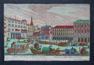 Italië Venetië Canal Grande met (deels) Rialtobrug - M Engelbrecht - ca. 1730