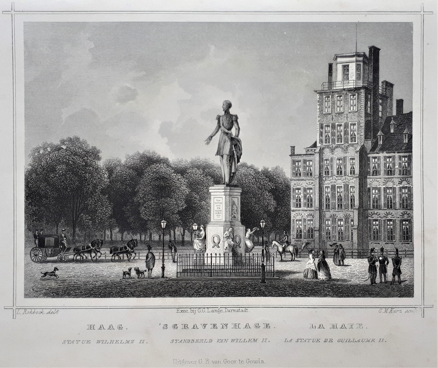 DEN HAAG Standbeeld koning Willem II te 's-Gravenhage - JL Terwen / GB van Goor - 1858
