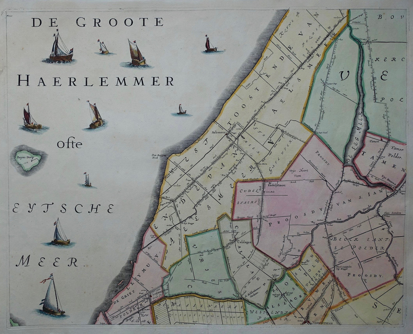 Noord-Holland Aalsmeer en omgeving - JJ Dou / S van Broeckhuysen - 1688